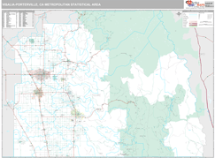 Visalia-Porterville Metro Area Digital Map Premium Style